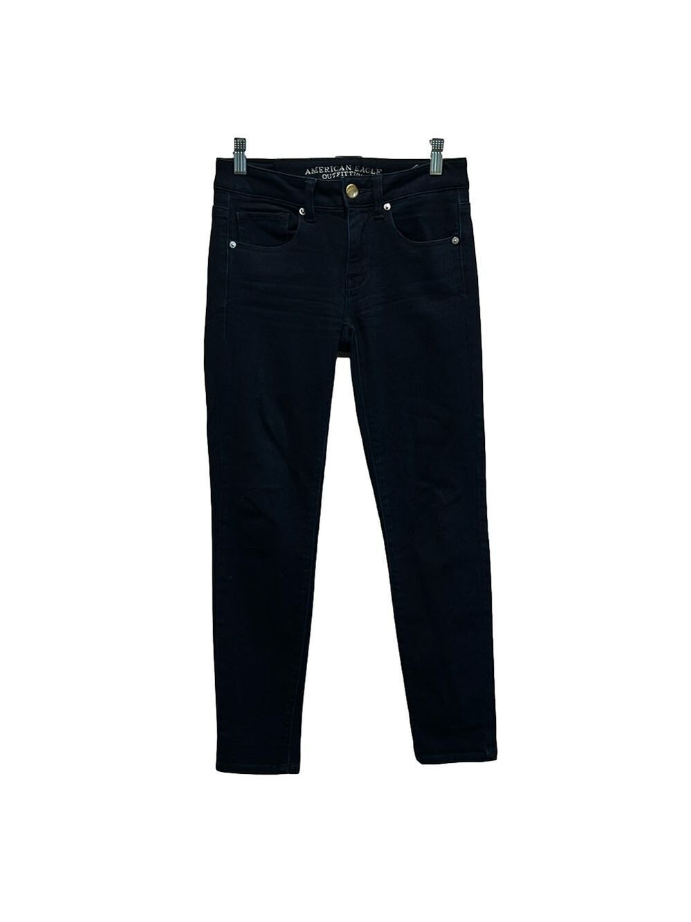 American Eagle x AEO Denim Dark Wash Mid-Rise Skinny Jeans Size 2 Short